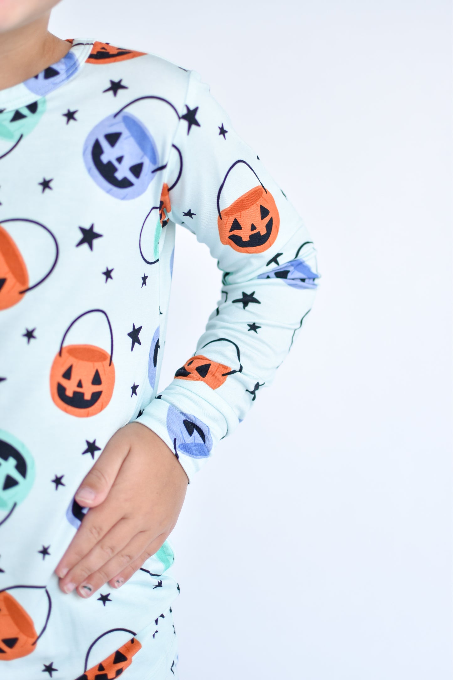 Kids Halloween Bamboo PJs for Boys, Pumpkin Bucket