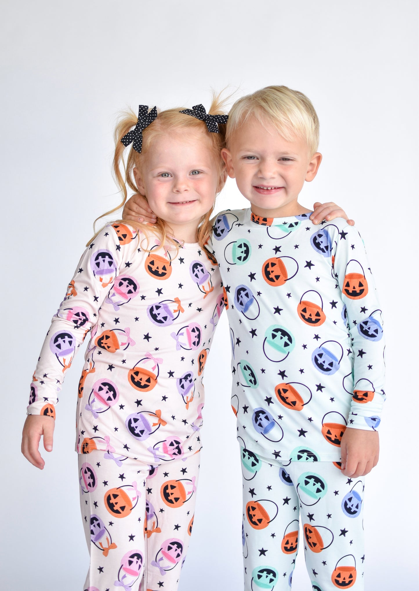 Kids Halloween Bamboo PJs for Boys, Pumpkin Bucket